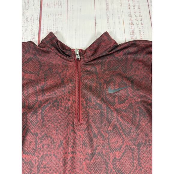 Nike Burgundy Snake Print Body Suit Woman's Size XL Long Sleeve Comfort Tight - Picture 3 of 8